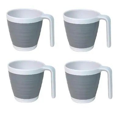 Outdoor Revolution X 4 Grey Melamine Mug Set Caravan Motorhome TABL1014 • £12.72