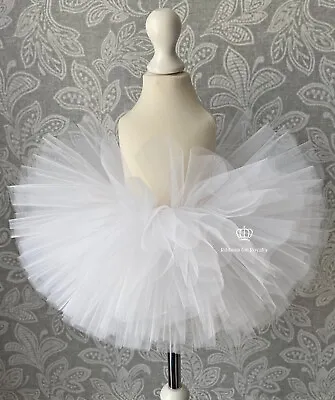 Baby Kids Toddler Tutu Skirt Christening White Petticoat Underskirt Puffball • £18.99