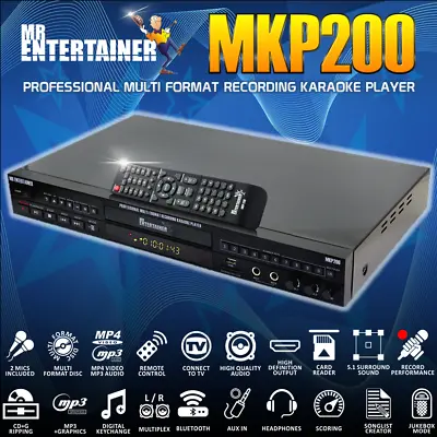 £99 • Buy Mr Entertainer MKP200 Pro Karaoke Machine Player CDG/DVD/MP3G/USB/HDMI