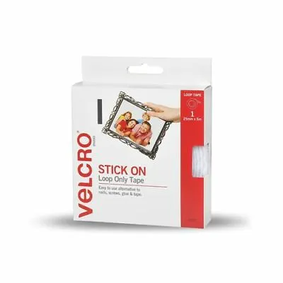 VELCRO® Brand 25mm X 5m White Stick On Loop Only Tape • $30.38