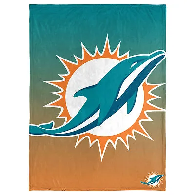 FOCO NFL Miami Dolphins Gradient Micro Raschel Throw Blanket 50 X 60 • $39.99