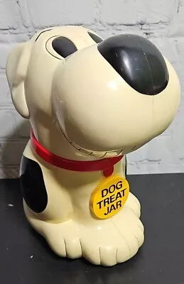 Talking Dog Cookie Treat Jar Barks When Opened -  Vintage -  WORKS! • $35