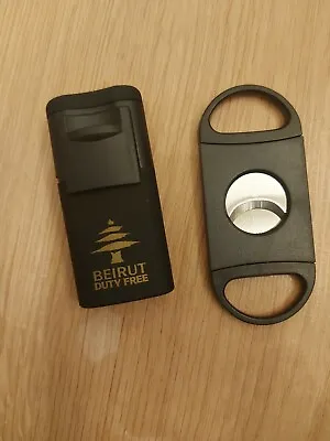 £11 • Buy Cigar Jet Lighter & Cutter. Exclusive Airport. Black. Rubberised Finish.