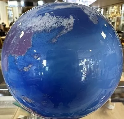 VTG  1989 James Lundberg Studios World Globe Glass Paperweight Signed 3 3/4  • $119