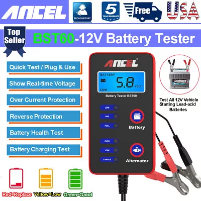 Car 12V Battery Tester Automotive Alternator Charging Load Test Voltage Analyzer • $17.79