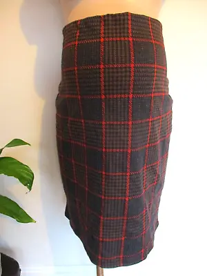 New Look Maternity Grey & Red Check Smart Stretch Over Bump Pencil Skirt Size 20 • £5.95