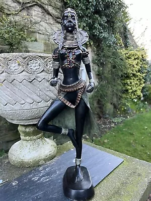 Metal Statue Figurine Of A Female  Masai Warrior 58cm Tall • £175