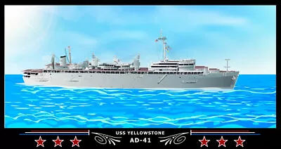 Navy Emporium USS Yellowstone AD-41 Art Print • $53.99