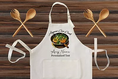 Anyone Can Cook Customized Linen Apron BBQ Apron Chef Holiday Gift With Any Text • $28.99