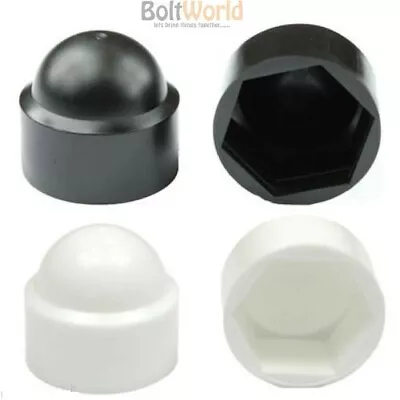£5.62 • Buy M5, M6. M8, M10, M12, M16, M20, M24 White Nut & Bolt Dome Cover Caps Hex Plastic