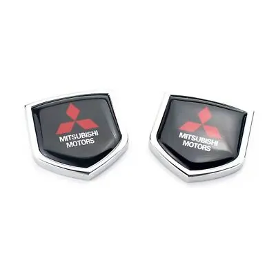 2pcs MITSUBISHI MOTORS Logo Car Side Wing Fender C-Pillar Emblem Badge Sticker • $16.14