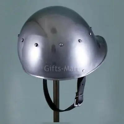 Sallet Helmet With Chin Strap Medieval Archer Celesta Helmet SCA Costume E • $65.03