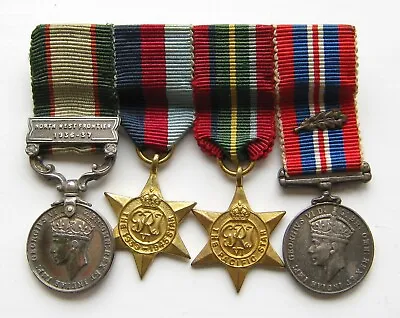 Gvi India General Service Medal Ww2 Miniature Medals + Mid Probable P.o.w Group • £45