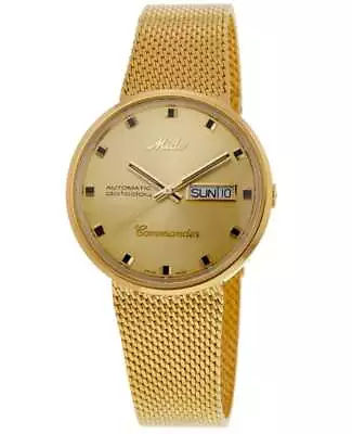 New Mido Commander 1959 Gold Tone Steel Men's Watch M8429.3.22.13 • $617