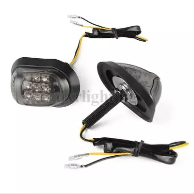 2X Motorcycle Turn Signal Flush Mount LED Indicator Light Blinker Amber Black US • $10.98