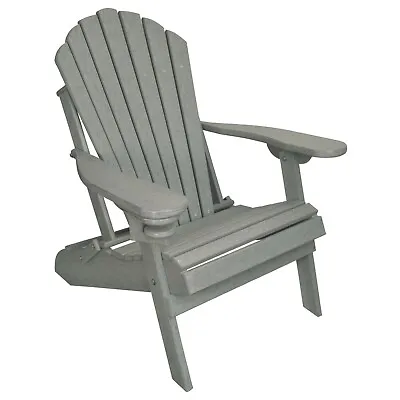 $244.50 • Buy Deluxe Outer Banks Wood Grain Folding Adirondack Chair W/ Cup & Phone Holder
