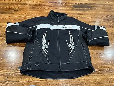 VTG Polaris Jacket Mens L Black Full Zip Logo Snowmobile Racing Velocity • $60