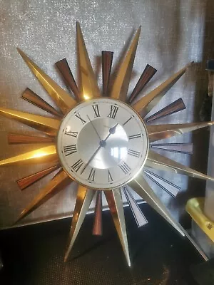 Vintage Metamec 1960s Sunburst Wall Clock • £95