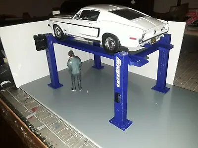 1:18th Scale 4 Post 4 Car Lift For Diorama /Show Case 1/18th Side By Side RED • $16.96