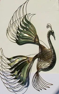 Curtis C. Jere Vintage Metal Sculpture - 1980's Peacock Or Heron • $1200
