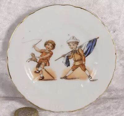 Unbranded Featuring Hobby Horse & Piper  Small Plate 3  Across Miniature • £2