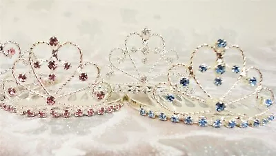 Mini Heart Tiara Comb 1.5  Clear Blue Lavender -CH20510 • $5.99