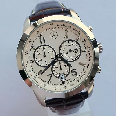 Mercedes Benz Classic Sport Car Accessory Swiss Design Luxury Chronograph Watch • $516.75