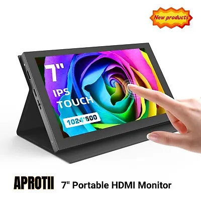 APROTII 7 Inch Portable Monitor Touch Screen 1024x600 178° IPS Panel For Windows • $72.72