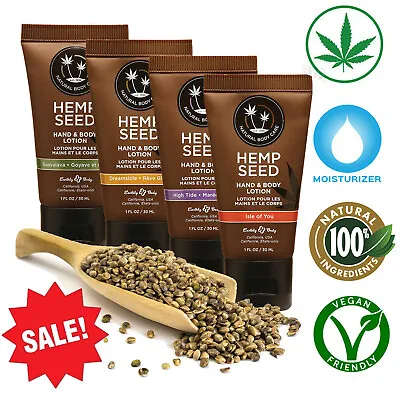 Earthly Body Hemp Seed Lotion Natural Oil Vegan Anti-Aging Skin Hand Moisturizer • $3.65