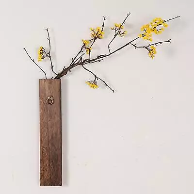 Wall Vase Wooden Bonsai Flower Arrangement Wall Mounted Flower Vase Hanging • £11.14