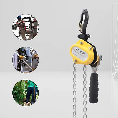 1/2Ton Mini Lever Chain Hoist Ratchet Type Come Along Puller Highly Portable G80 • $52.36
