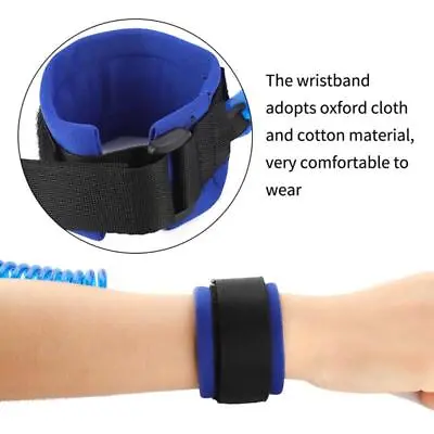 Kids Anti-Lost Rope Wristband Elastic Adult Safety Link - Blue • £5.21