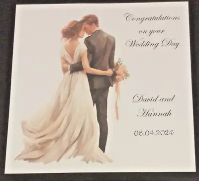 Personalised Handmade Wedding Day Card • £1.90