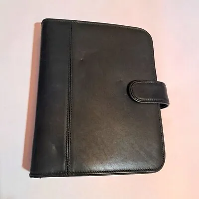 Franklin Covey Black Leather Organizer Day Planner • $29.99