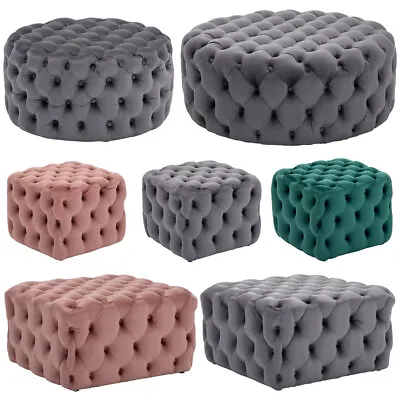 £89.95 • Buy Extra Large Chesterfield Footstool Ottoman Coffee Table Bench Stool Plush Velvet