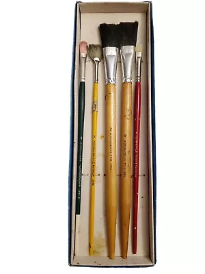 5 Vtg Artist Paint Brushes Grumbacher 5745 Raphael Gainsborough Winsor & Newton • $48.95