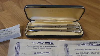 Rare YARD O LED Silver Pen Pencil Twin Set In Case With Paperwork • £275