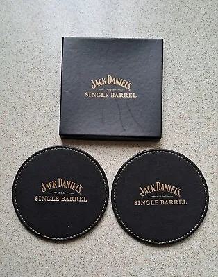 2 Jack Daniels Leather Coasters In Original Box . • £9.99