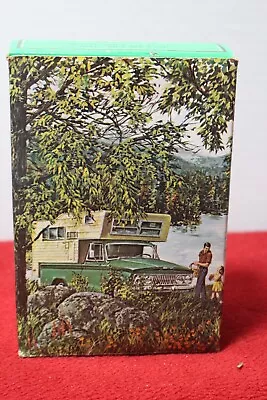 Vintage MCM Avon The Camper Oland After Shave Empty Talc Pop Up Camper Truck 💚 • $17