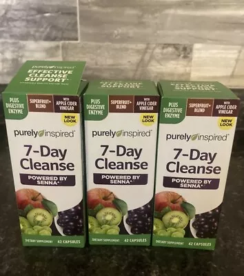 Lot Of 3 100% Pure 7-Day Cleanse 42 Easy-to-Swallow Veggie / Exp: 2026 • $29.99