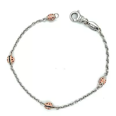 Aaron Basha Pink Enamel Ladybug 18k White Gold Bracelet • $2100