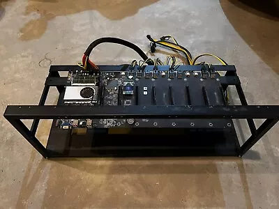 Crypto Mining Rig 8 Gpu Slot Parallel Miner Mobo 16 Power Cables 1200w Psu Frame • $199