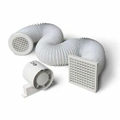 Inline Shower Extractor Fan With Timer & Full Loft Duct Kit 4 /100mm Bathroom • £32.99