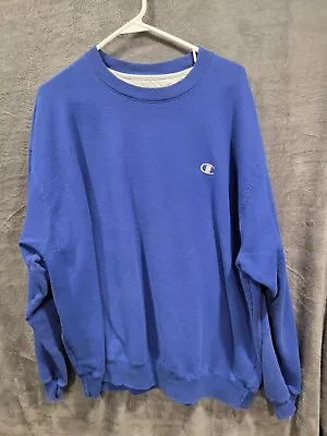 Champion Sweatshirt Adult 2XL Blue Sweater Pullover VTG • $19.99