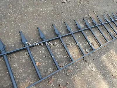 TEARDROP RAILING PANEL 6ft LONG X 12  TALL WROUGHT IRON METAL FENCING ANY SIZE • £84