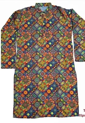 Mens Festive Ethnic Kurta With  Sequence Work Size 40 Large Holi Eid Wedding  • £14