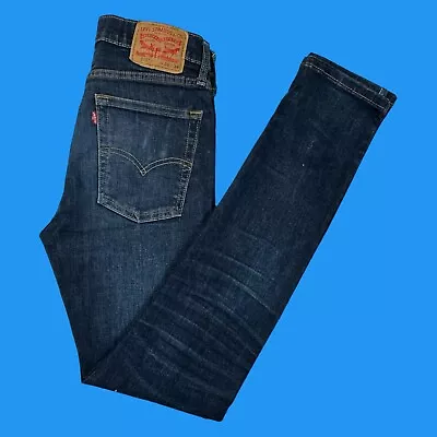Levis 510 Mens Size 30x34 Skinny Fit Stretch Jeans  Whiskered Faded Blue Denim • $23.98