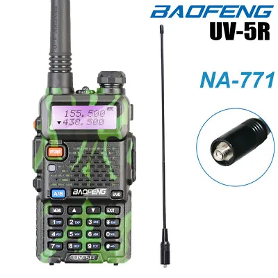 $47.99 • Buy BF UV-5R Dual Band UHF/VHF 5W Walkie Talkies Two Way Radio + NA-771 Antenna