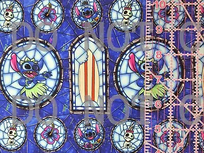 Custom Cotton Woven Fabric Cartoon Movie Stitch Stained Glass By The 1/4 Yard  • $5.49