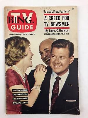 Bing TV GUIDE Local Feb 25-Mar 3 1961 Dorothy Collins Allen Funt Arthur Godfrey • $13.19